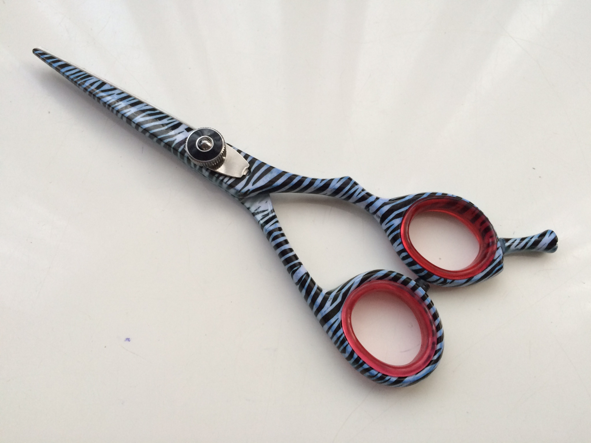 Hair cutting scissors 5.5" black zebra print