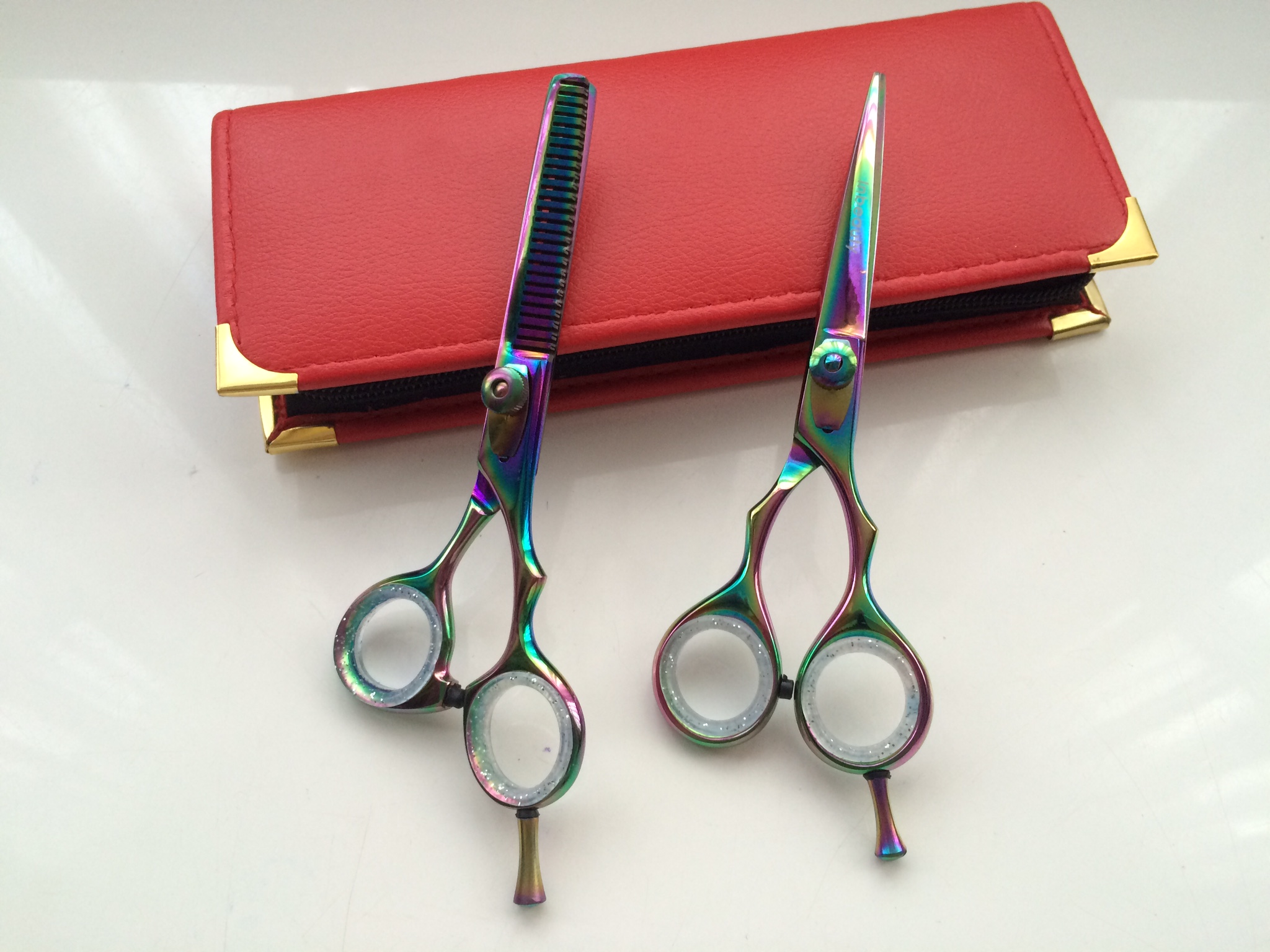 hair dressing scissor set multi titanuim 5.5 inch