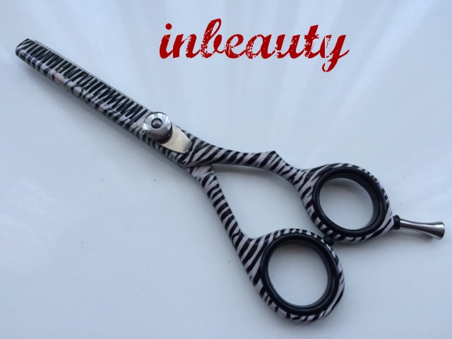 Hair thinning scissors black zebra print 5.5 inch